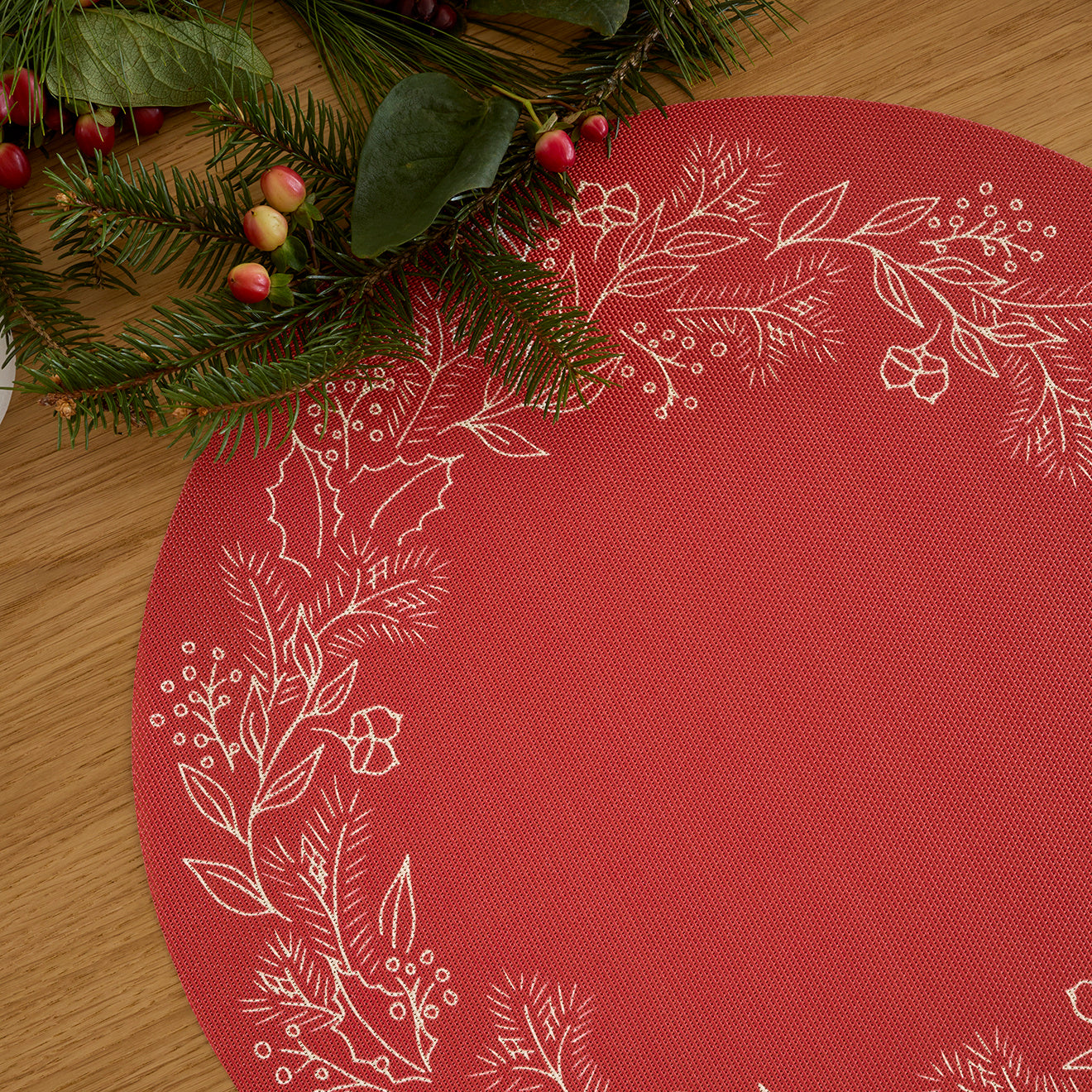 Detail image of Chilewich woven material showcasing texture, color, and pattern of the terrastrand yarn weave.