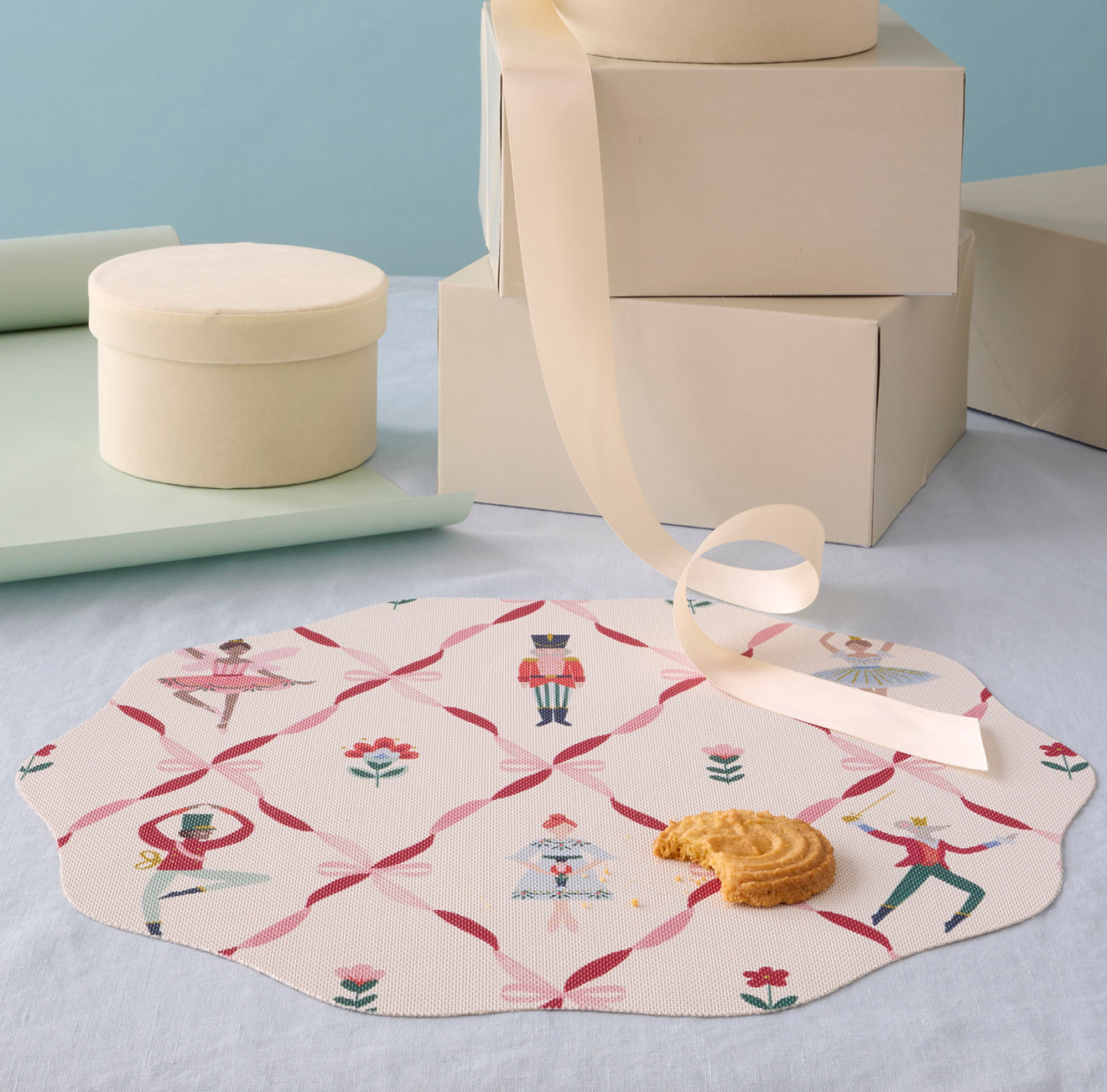 Detail image of Chilewich woven material showcasing texture, color, and pattern of the terrastrand yarn weave.