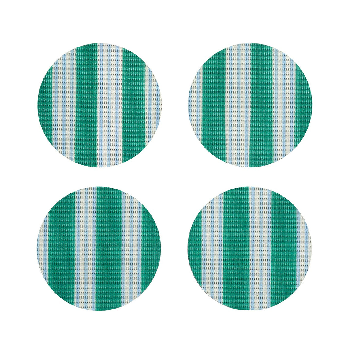 Festive Stripes Coasters - Green