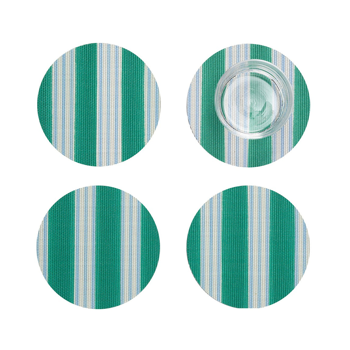 Festive Stripes Coasters - Green View 1