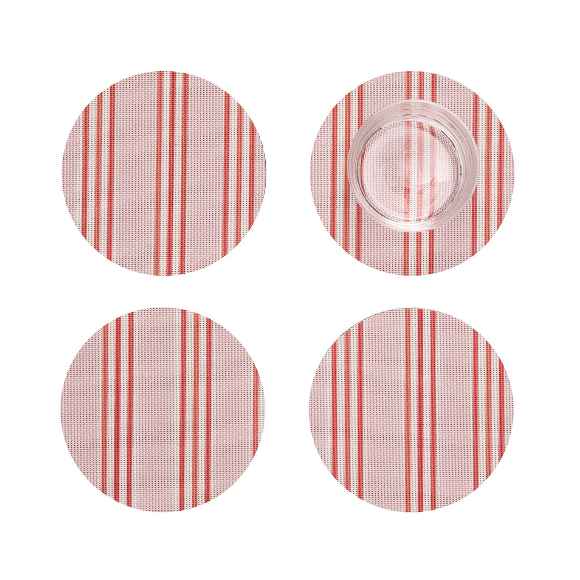 Festive Stripes Coasters - Pink View 1