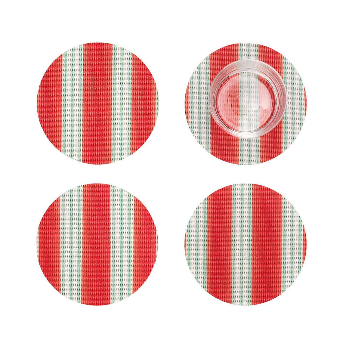 Festive Stripes Coasters - Red View 1