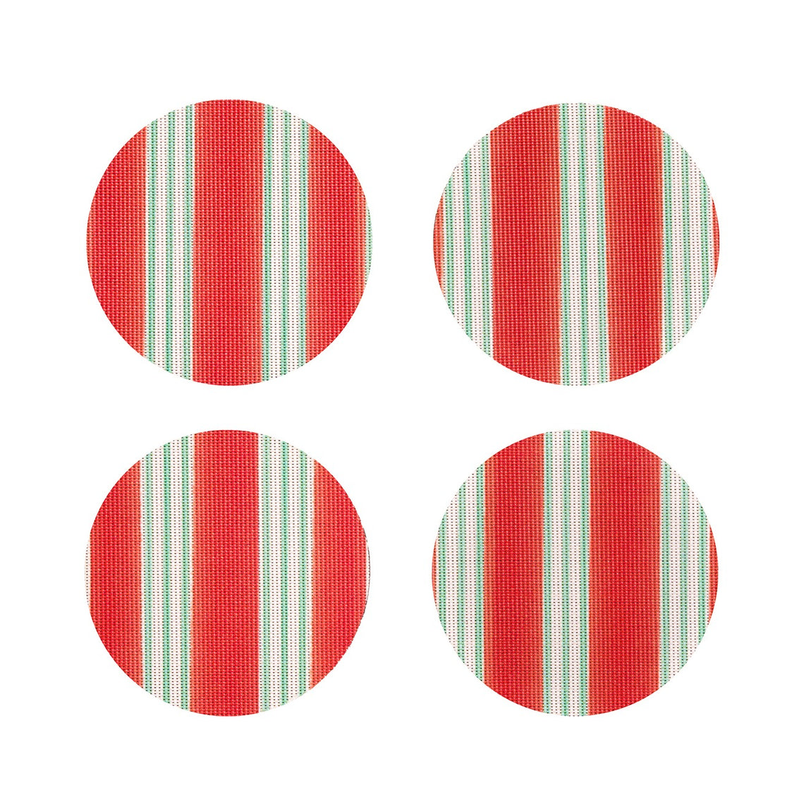 Festive Stripes Coasters - Red
