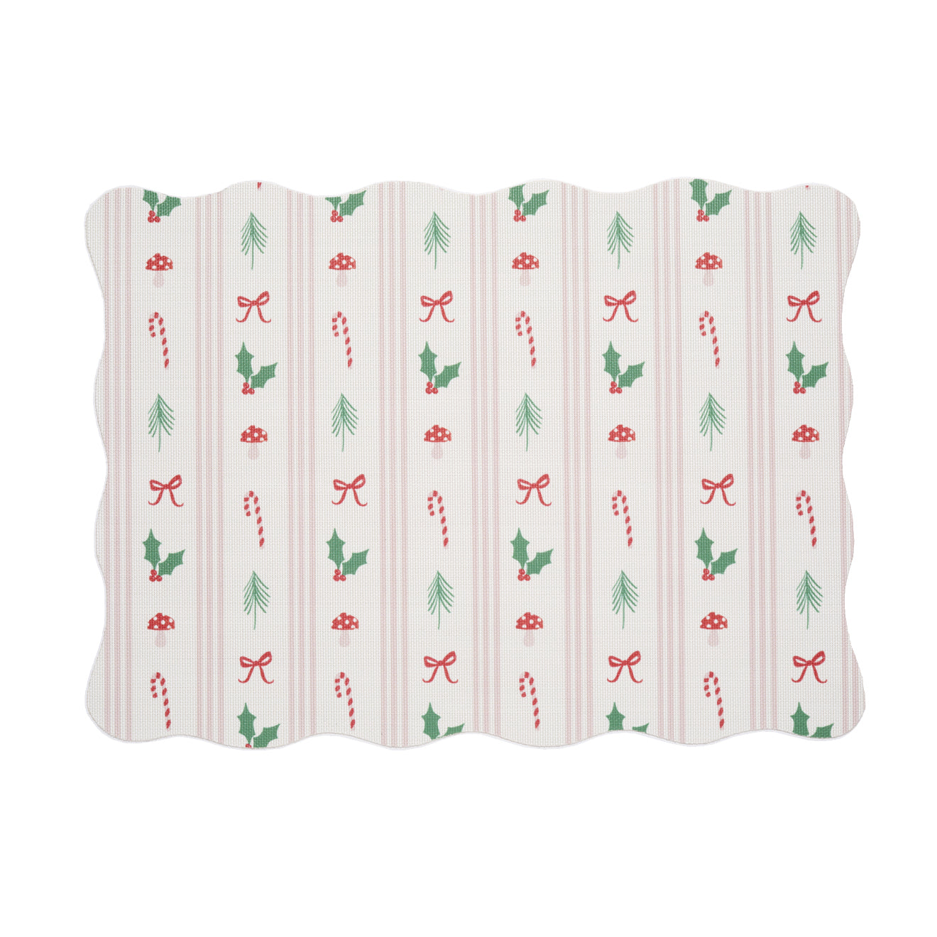 Chilewich striped woven mat with textured terrastrand yarn surface, featuring modern linear design and durable finish.