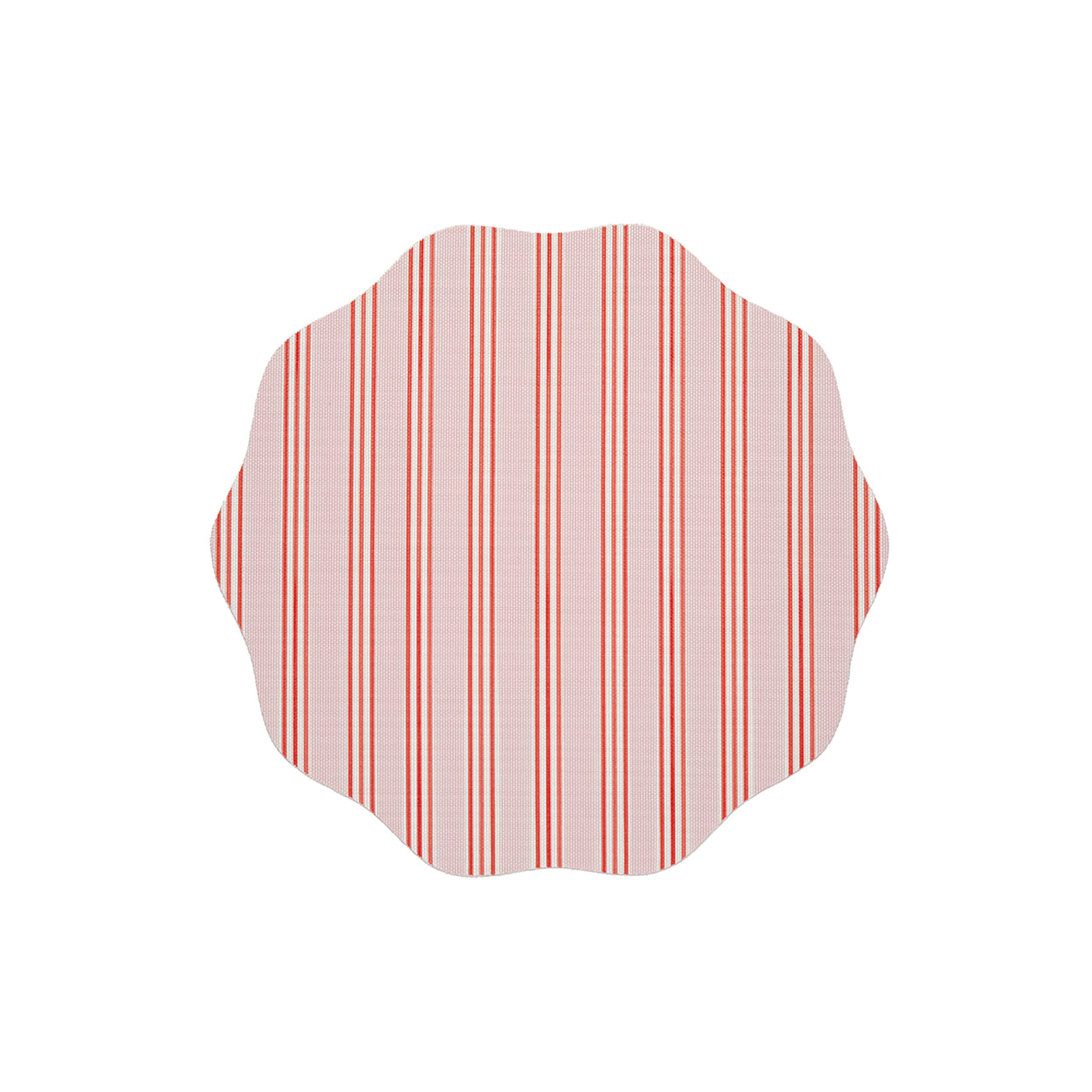 Chilewich striped woven mat with textured terrastrand yarn surface, featuring modern linear design and durable finish.