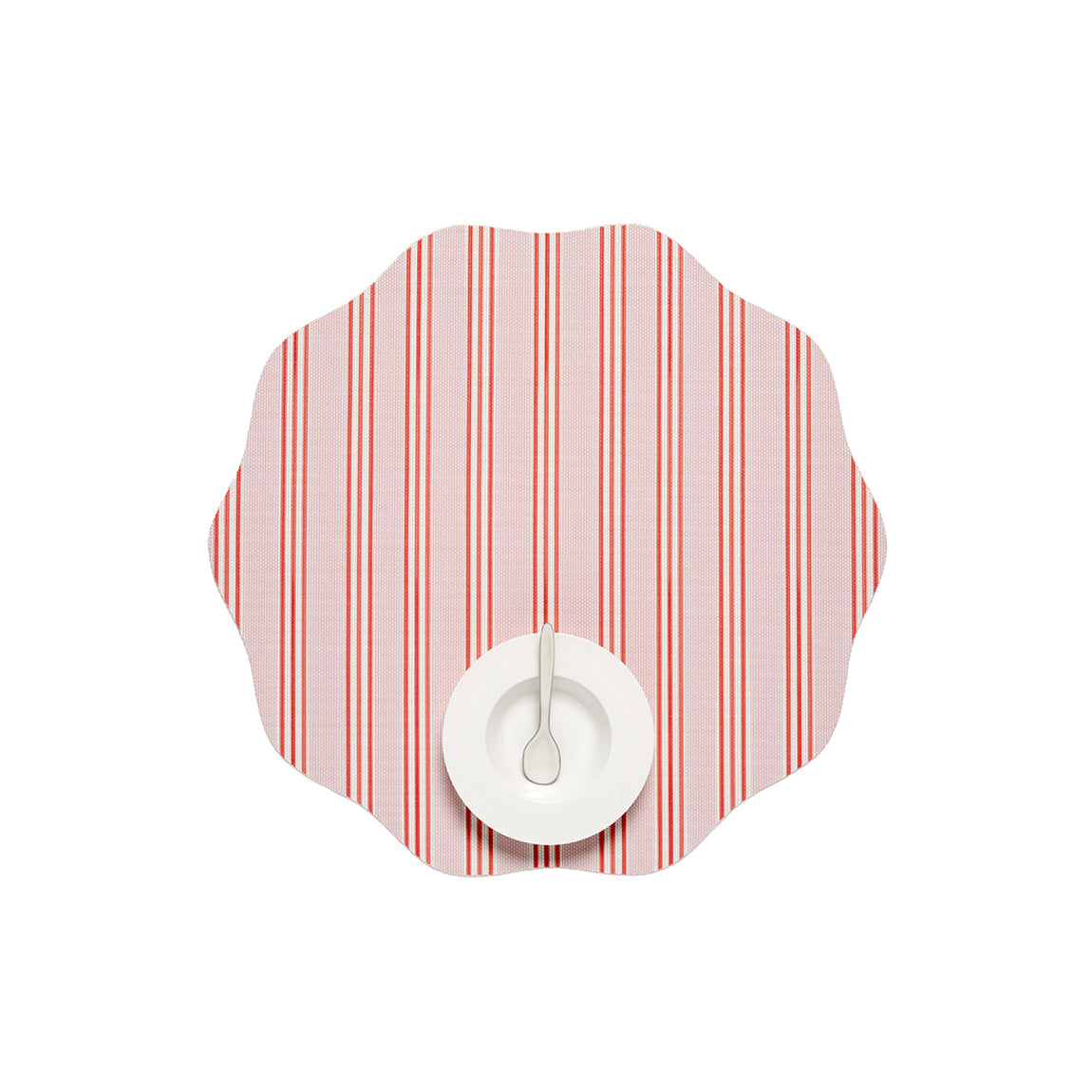 Festive Stripes Scallop Placemats - Pink View 1