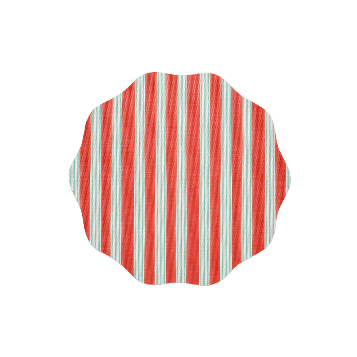 Festive Stripes Scallop Placemats - Red