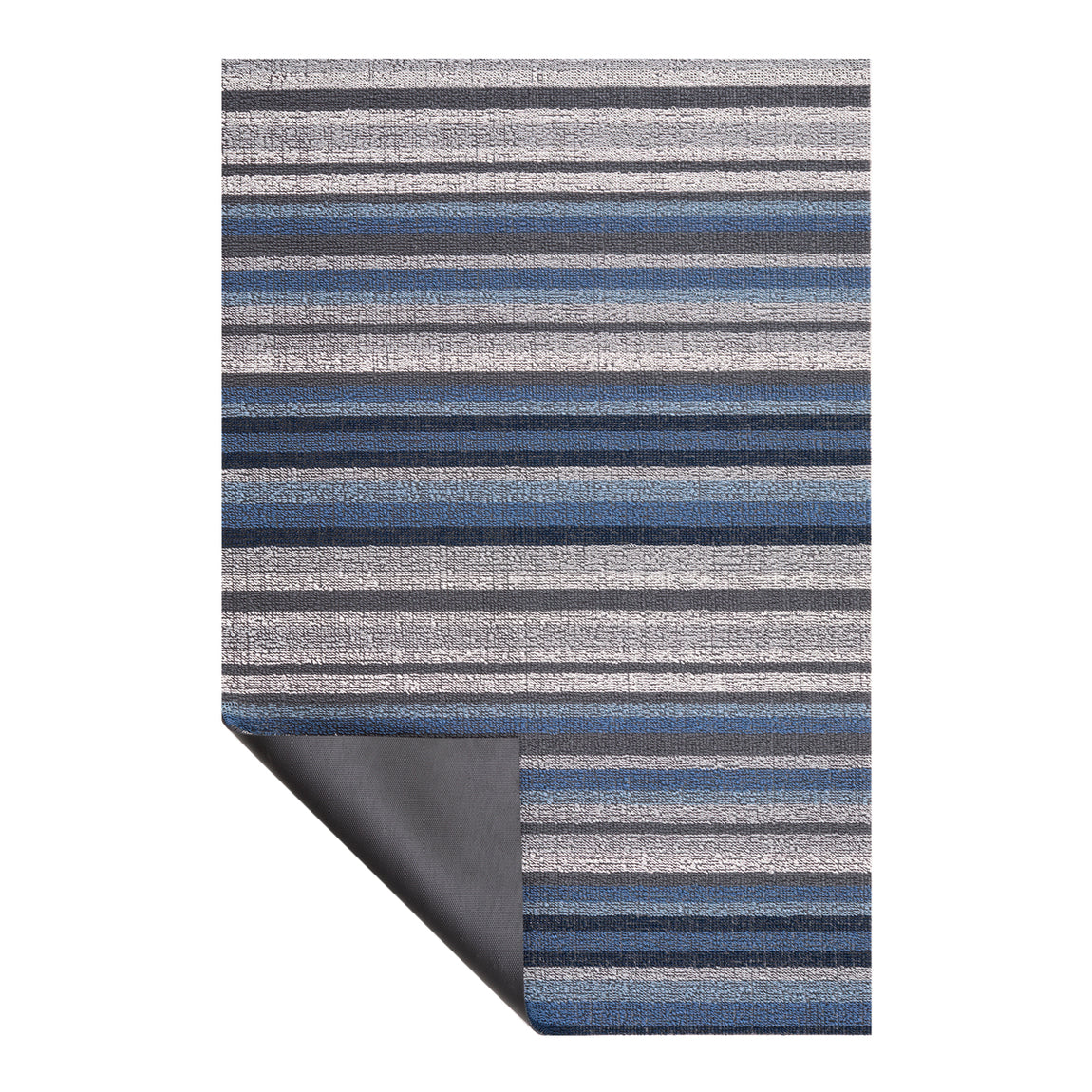 Horizon Stripe Shag Mats - Deep Sea