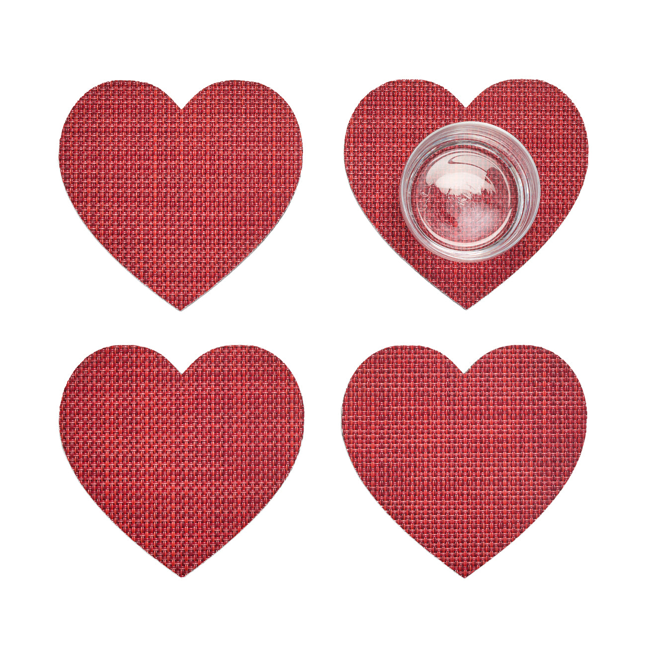 Heart Coasters - Scarlet