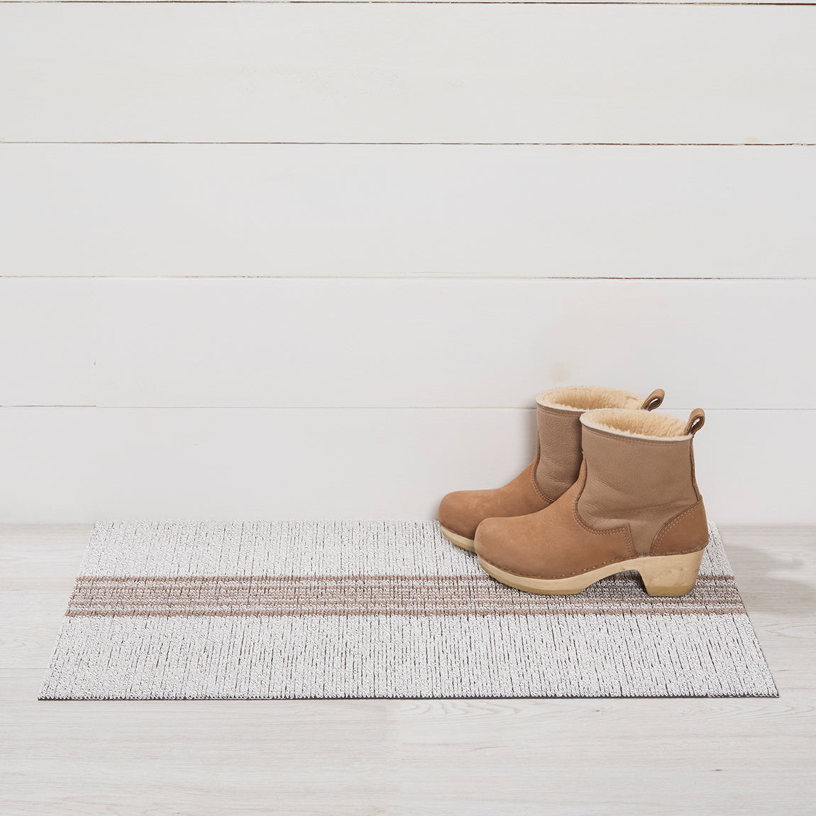 Relay Stripe Shag Mat - Ivory View 1