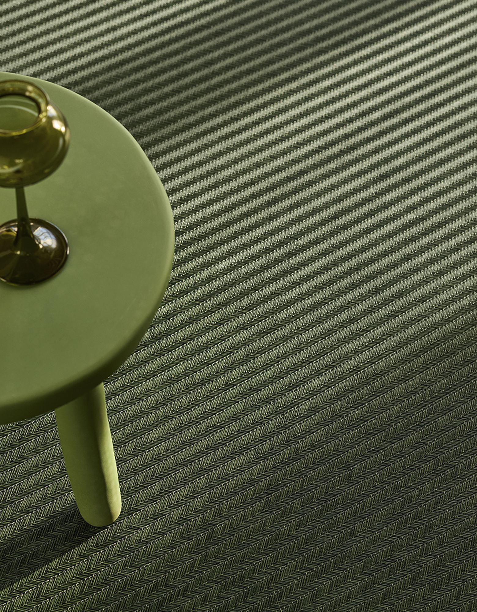 Detail image of Chilewich woven material showcasing texture, color, and pattern of the terrastrand yarn weave.
