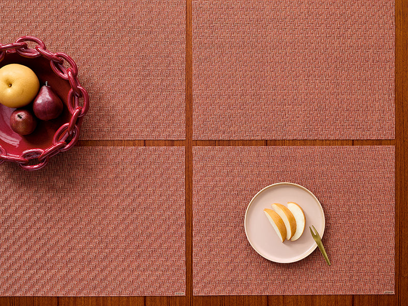 Detail image of Chilewich woven material showcasing texture, color, and pattern of the terrastrand yarn weave.