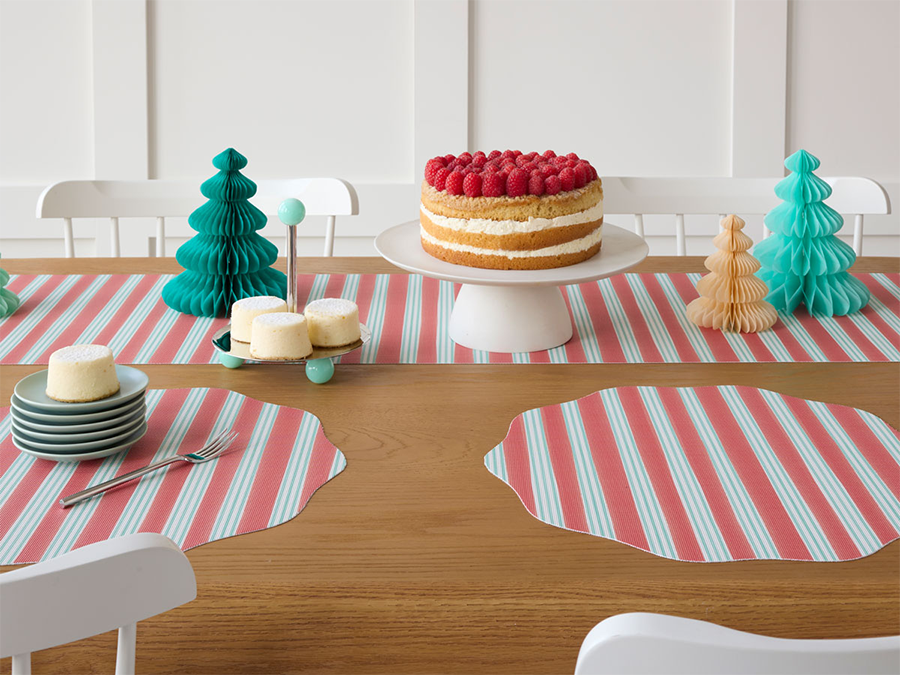 Detail image of Chilewich woven material showcasing texture, color, and pattern of the terrastrand yarn weave.