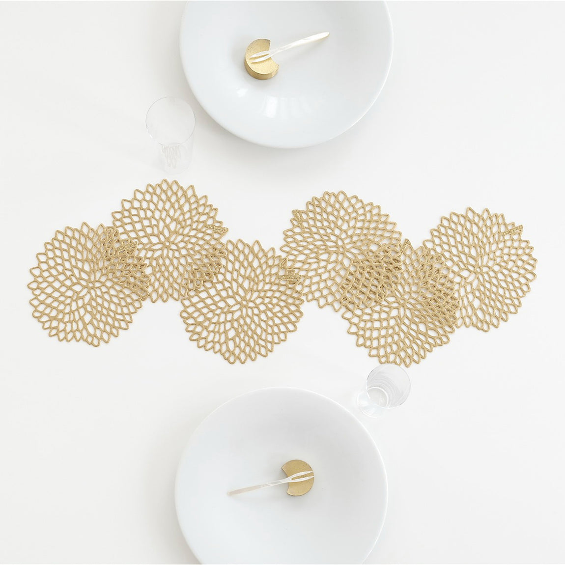 Dahlia Coasters - Brass
