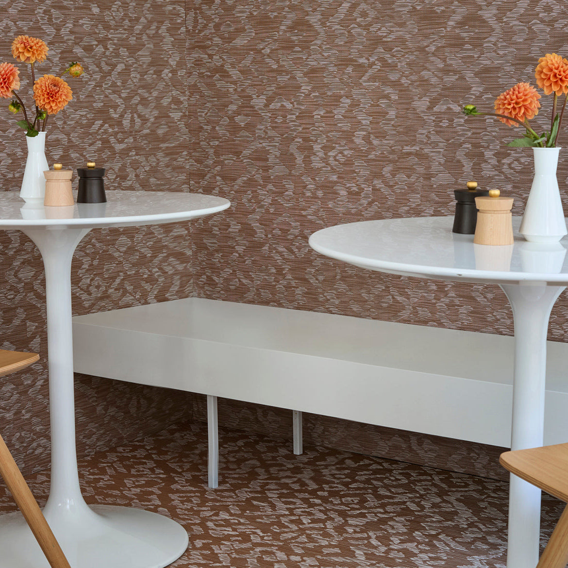Detail image of Chilewich woven material showcasing texture, color, and pattern of the terrastrand yarn weave.