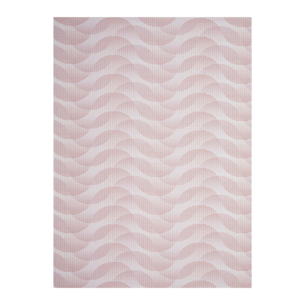 Azalea Woven Floor Mat in Mix of Beige with Midtone Pink