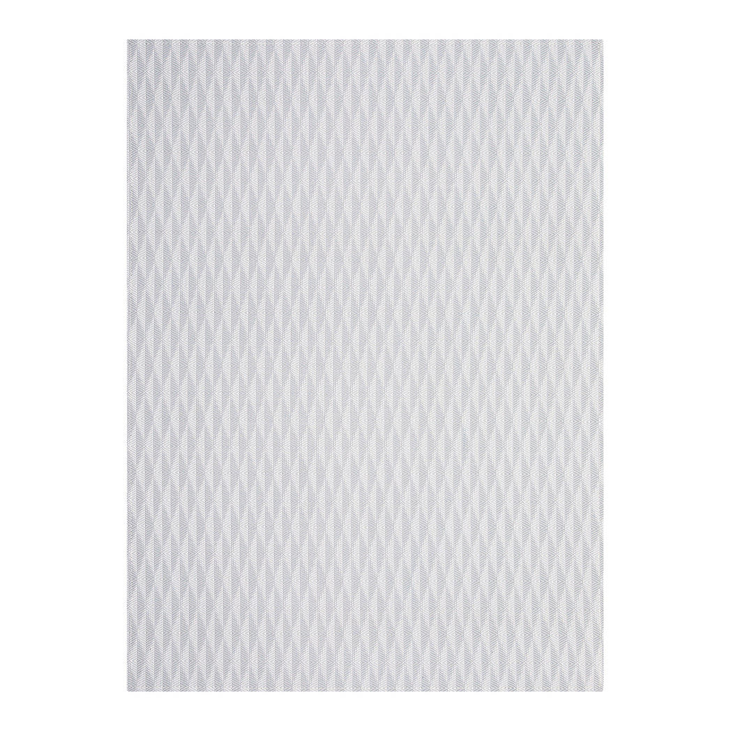 Zinc Woven Floor Mat in Light Cool Grey with White