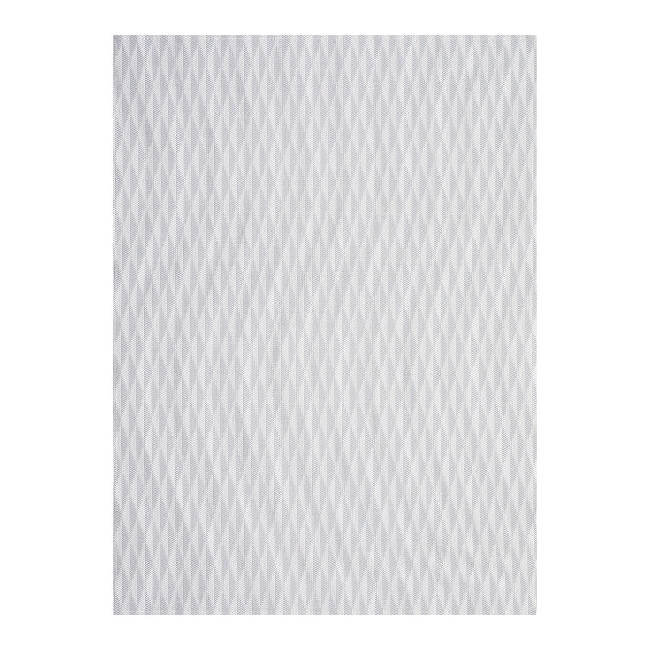 Zinc Woven Floor Mat in Light Cool Grey with White