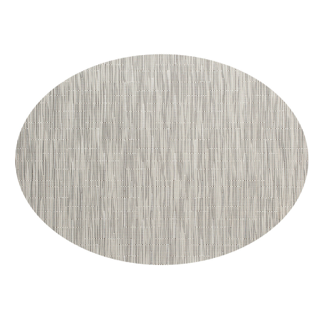 Oval Placemats in Light Neutral Beige with Dark Greige