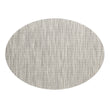 Oval Placemats in Light Neutral Beige with Dark Greige
