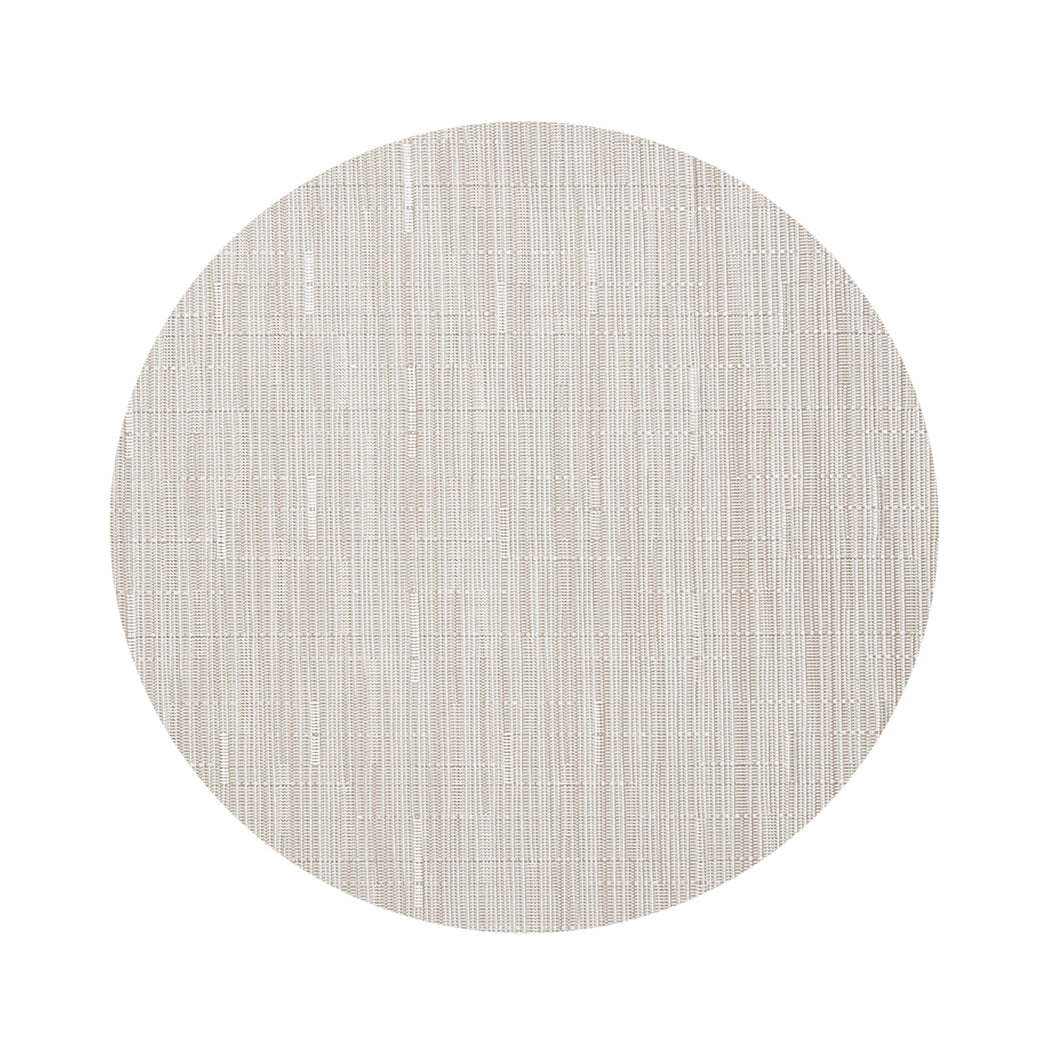 Round Placemats in Light Neutral Beige With White