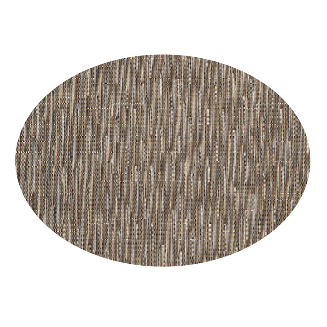Oval Placemats in Mix of Midtone Warm Beige and Dark Greige