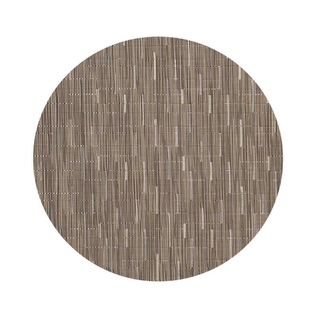 Round Placemats in Mix of Midtone Warm Beige and Dark Greige