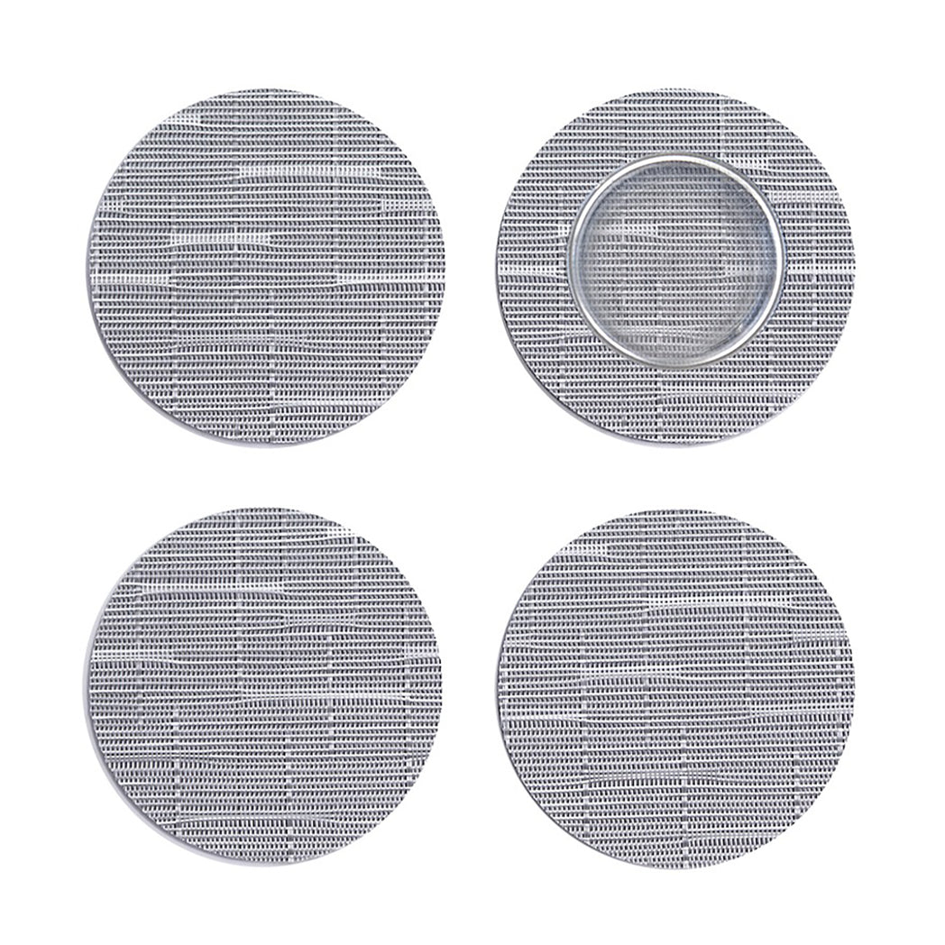 Set of 4 Coasters in Light Silver