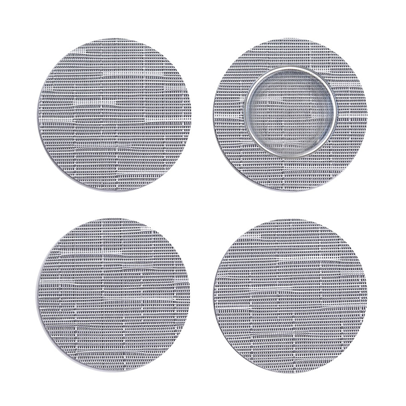 Set of 4 Coasters in Light Silver