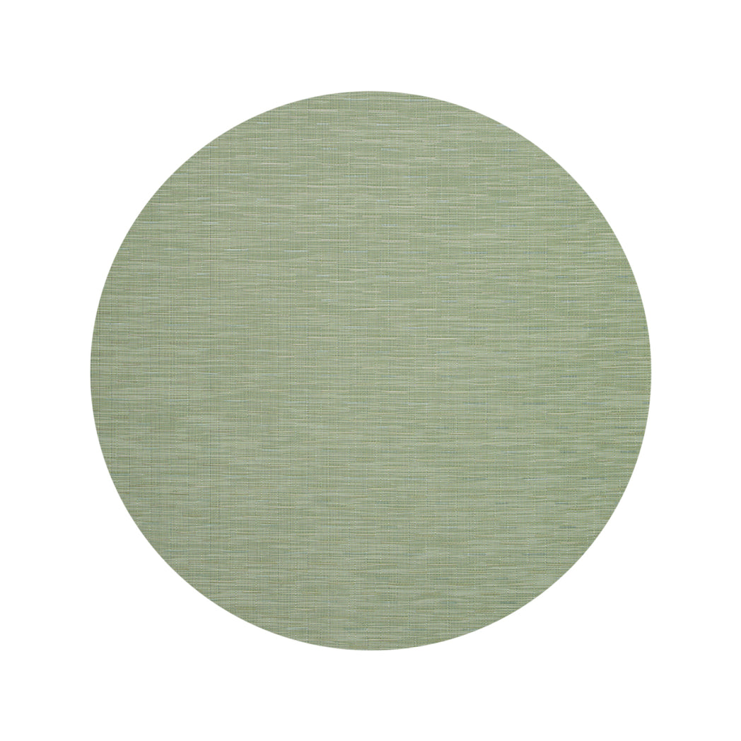 Round Woven Floor Mat in Muted Light Green