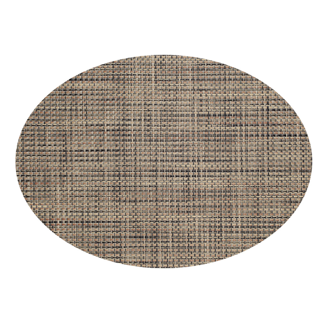 Oval Placemats in Mix of Warm Beige, Warm Brown and Black