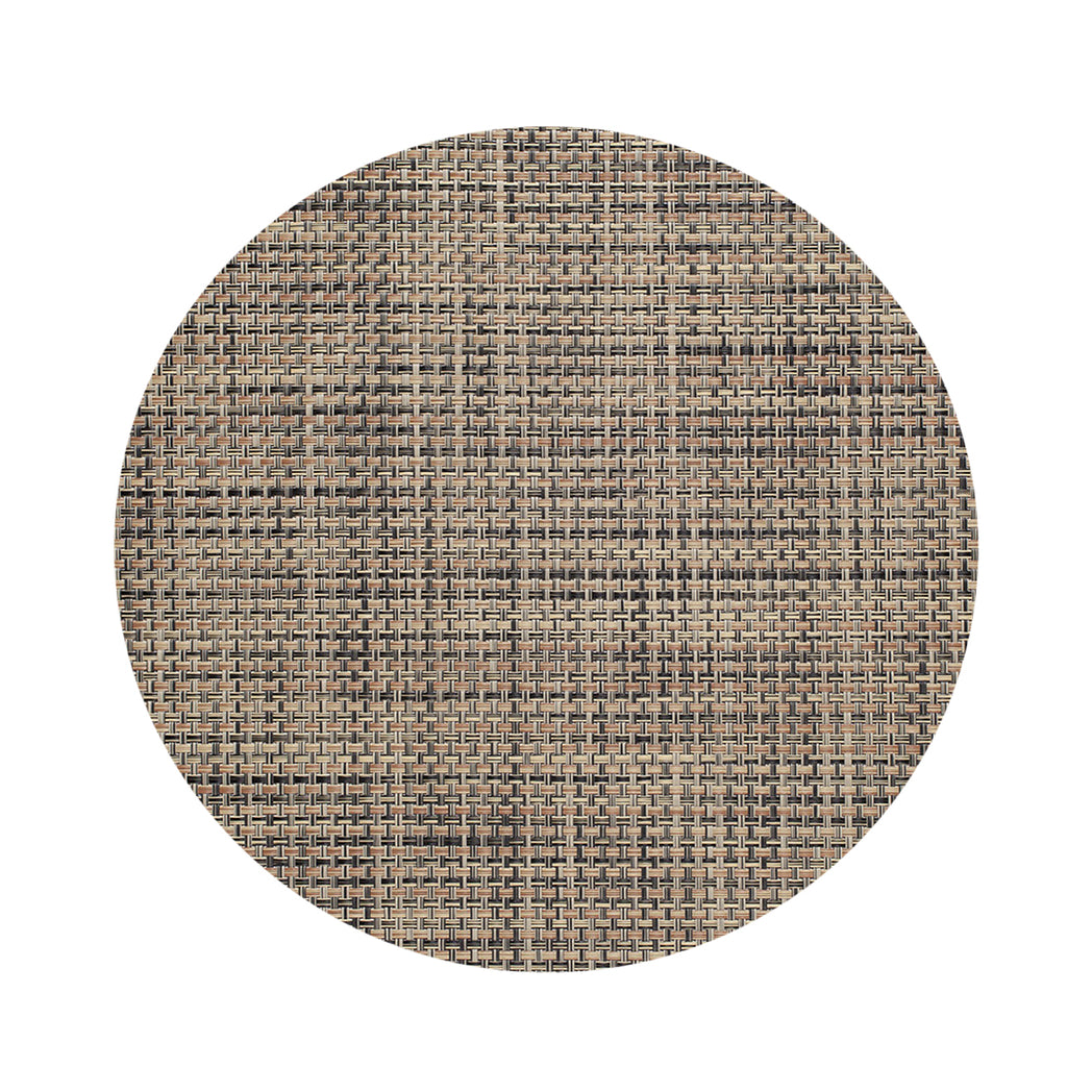 Round Placemats in Mix of Warm Beige, Warm Brown and Black