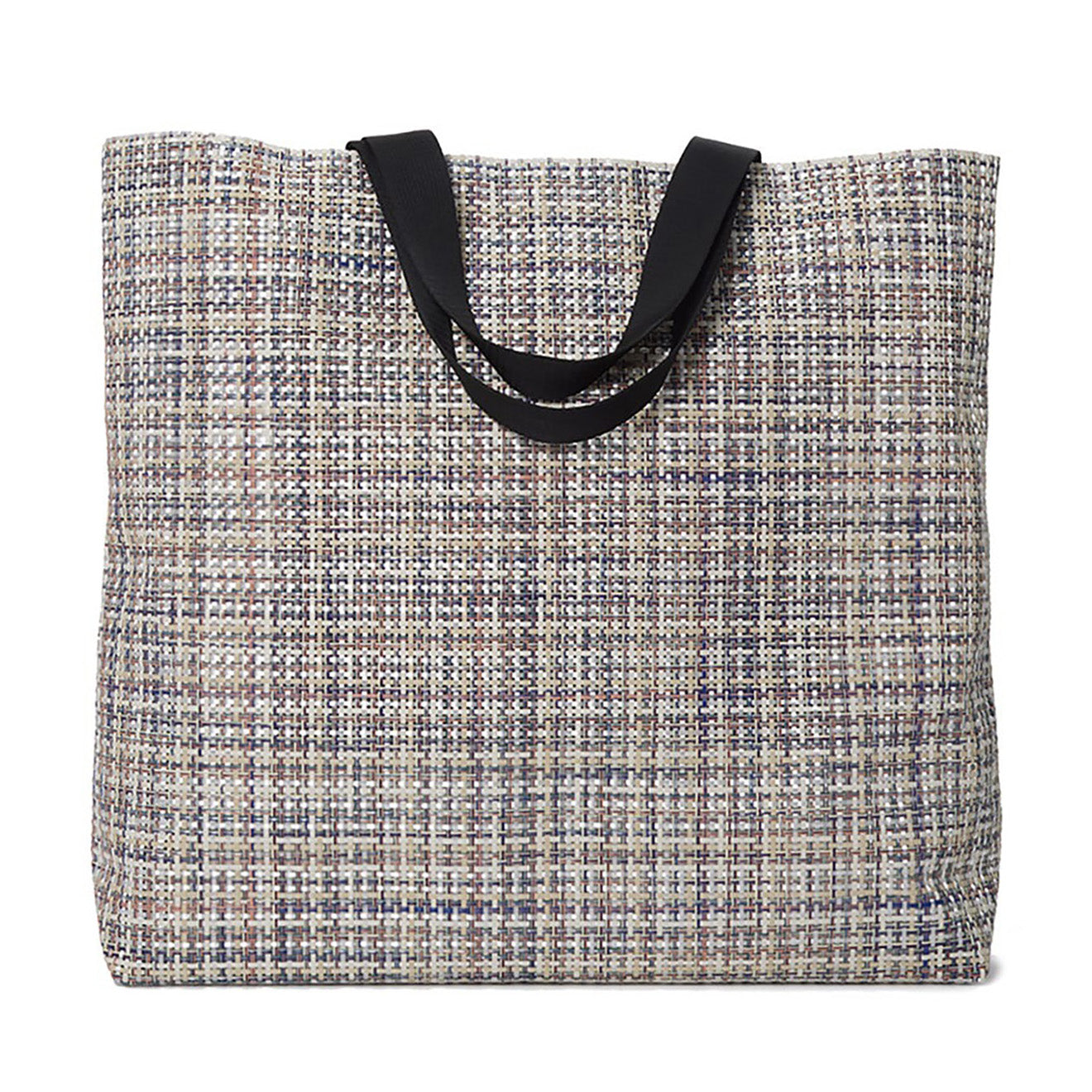 Large 19" x 22" Bag in Light Warm Beige Base with Multicolored Accents