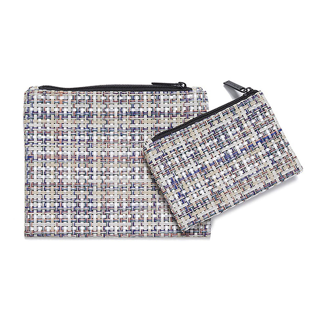 Small + Medium Bags in Light Warm Beige Base with Multicolored Accents