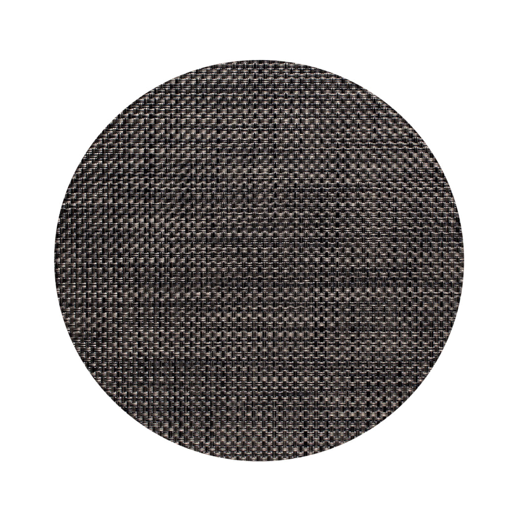 Round Placemats in Black with Midtone Warm Silver