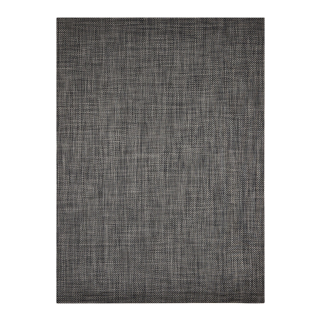 Rectangle Woven Floor Mat in Black with Midtone Warm Silver