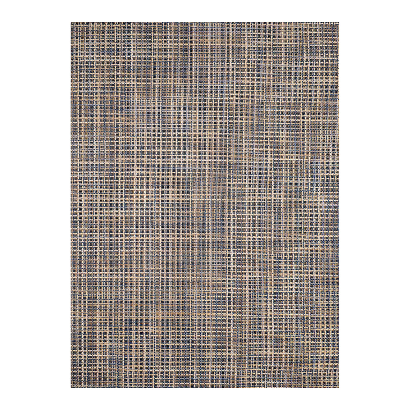 Coast Woven Floor Mat in Mix of Light Golden Brown, Tan and Muted Navy