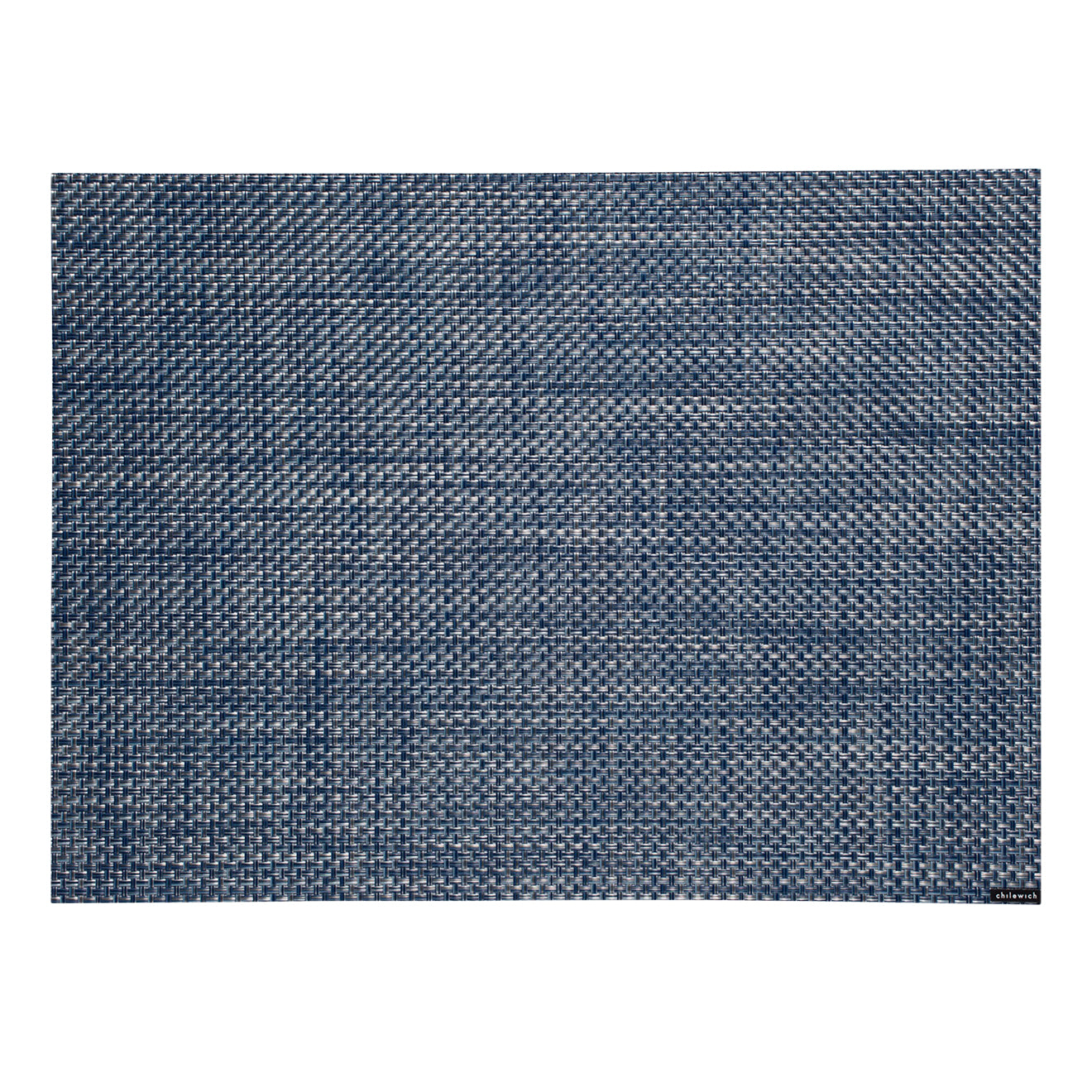 Rectangle Placemats in Midtone Blue with Light Cool Silver