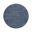 Round Placemats in Midtone Blue with Light Cool Silver