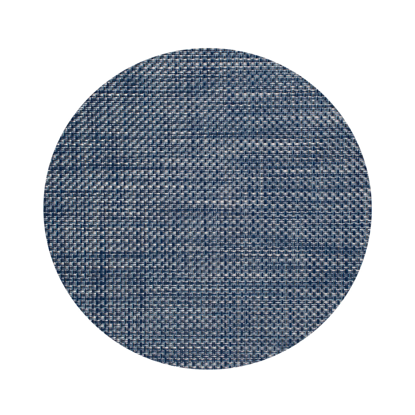 Round Placemats in Midtone Blue with Light Cool Silver
