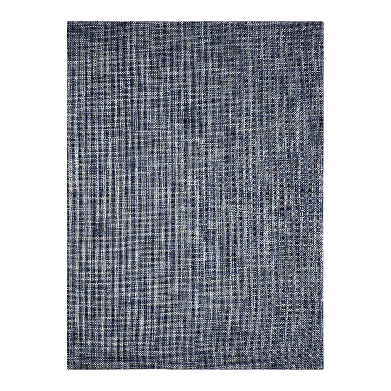 Rectangle Woven Floor Mat in Midtone Blue with Light Cool Silver
