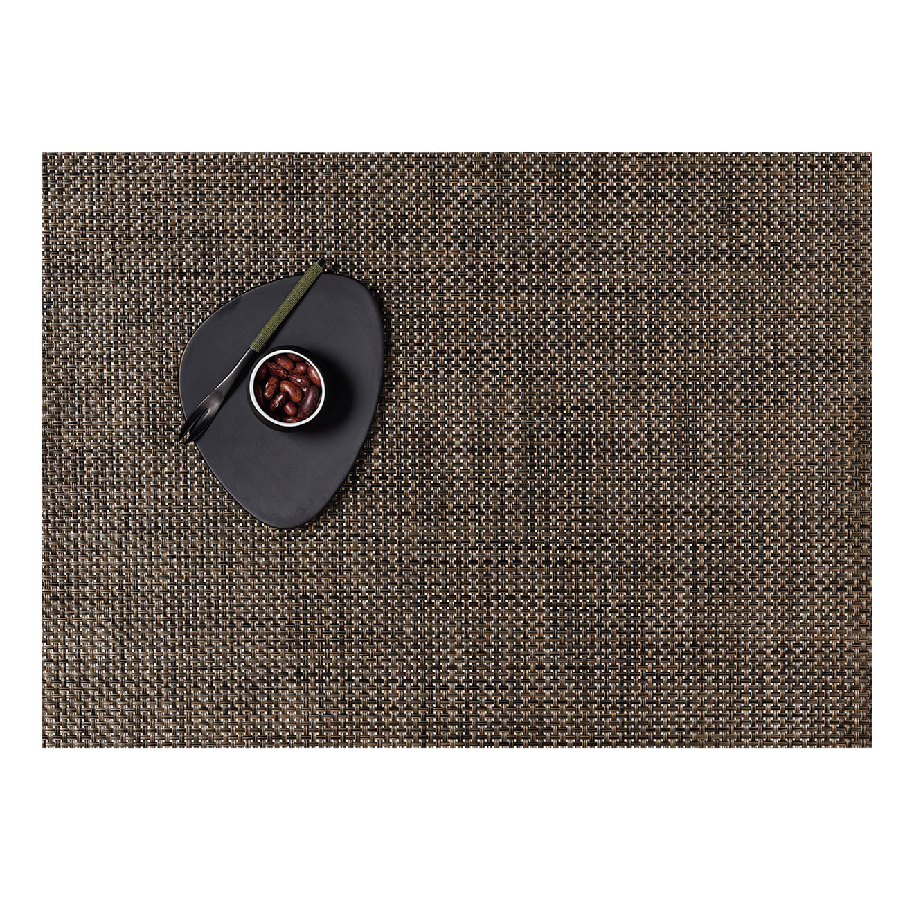 Rectangle Placemats in Mix of Dark Brown, Midtone Warm Brown and Metallic Silver