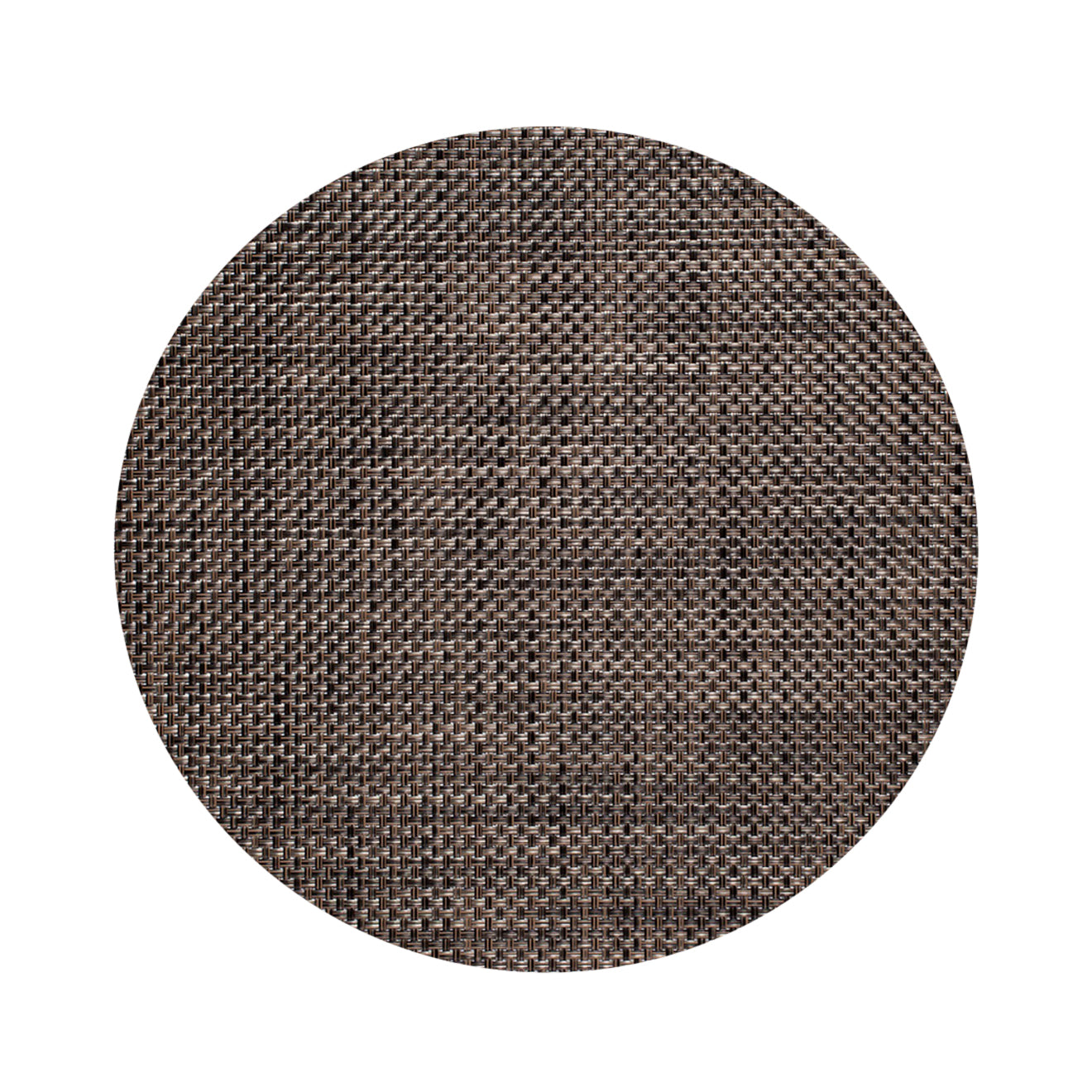 Round Placemats in Mix of Dark Brown, Midtone Warm Brown and Metallic Silver