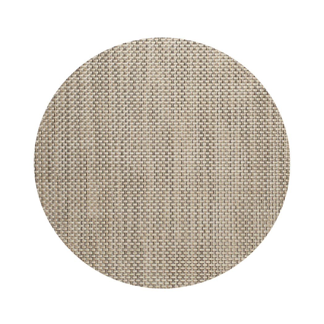 Round Placemats in Metallic Midtone Warm Beige Tones