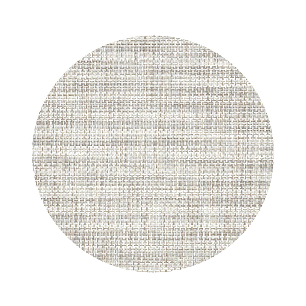 Round Placemats in Light Cool Beige with White