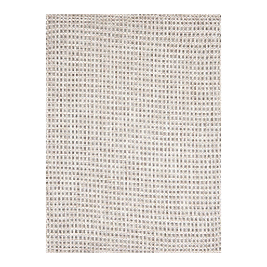 Natural Woven Floor Mat in Light Cool Beige with White