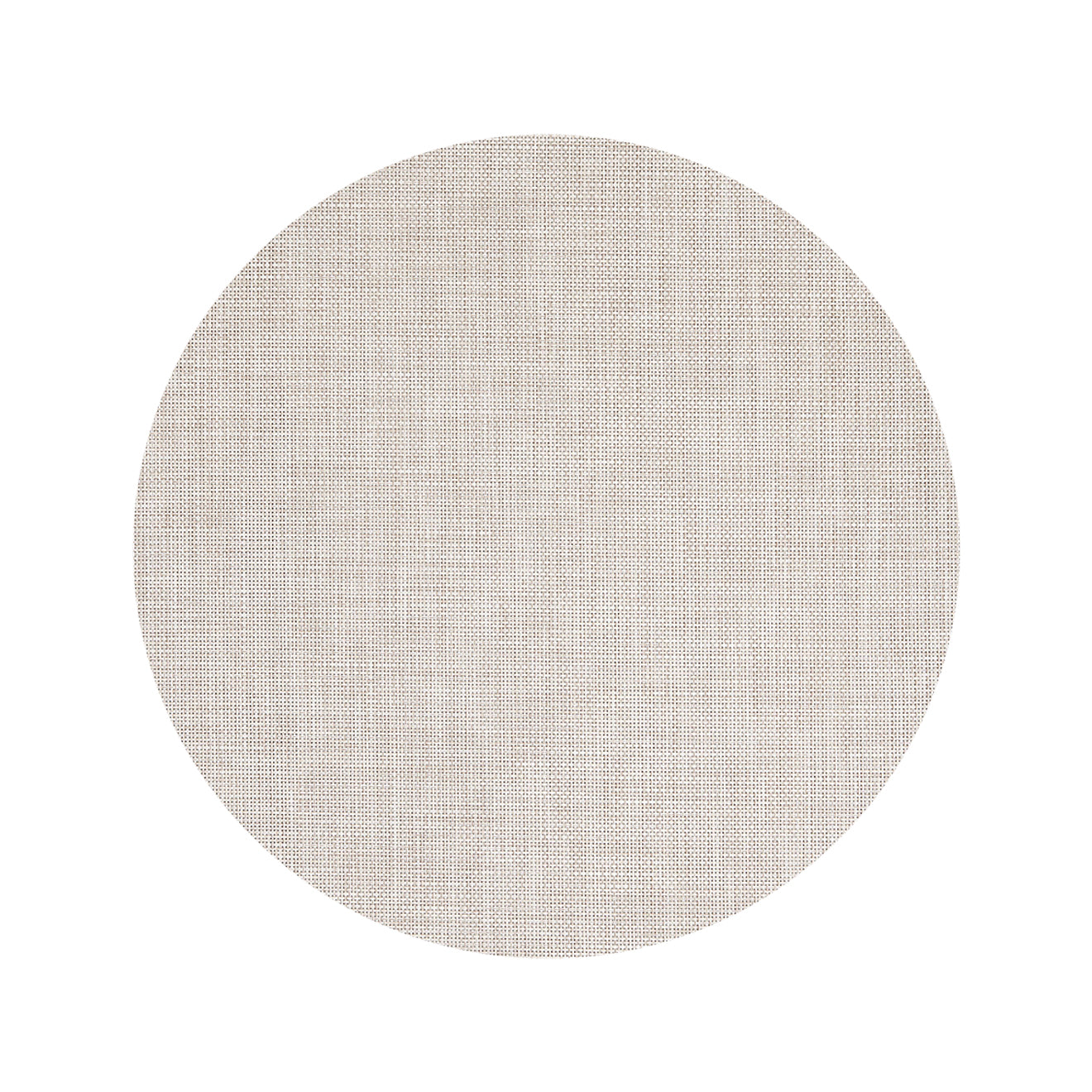Round Woven Floor Mat in Light Cool Beige with White