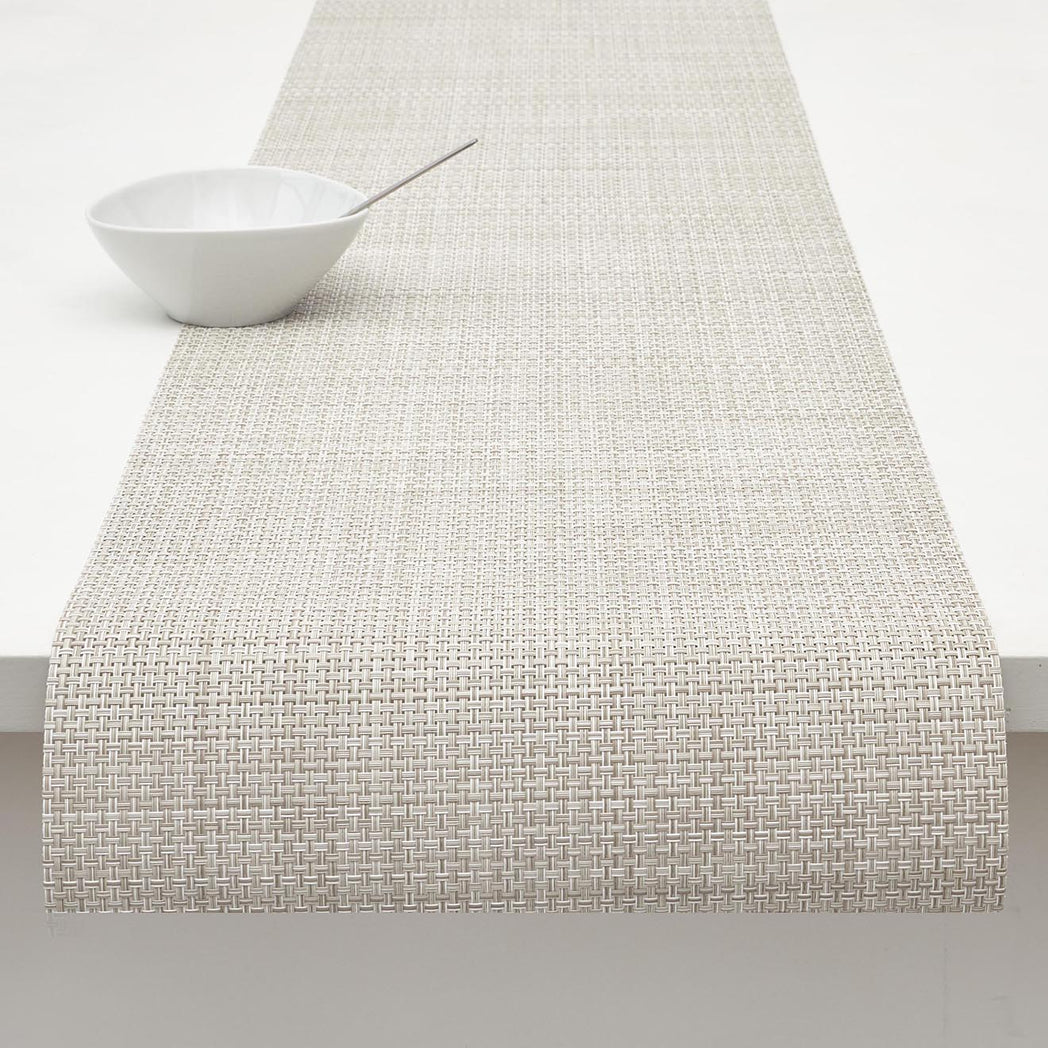 14'' x 72'' Table Runners in Light Cool Beige with White