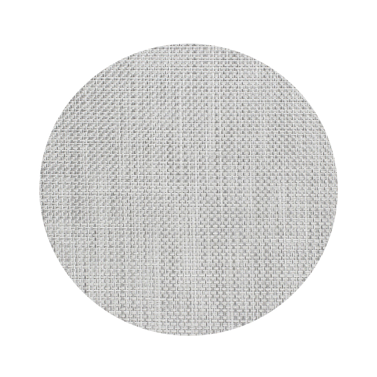 Round Placemats in Light Cool Silver with White