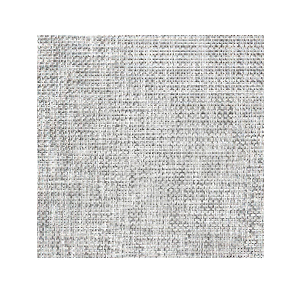 Square Placemats in Light Cool Silver with White